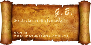 Gottstein Balambér névjegykártya